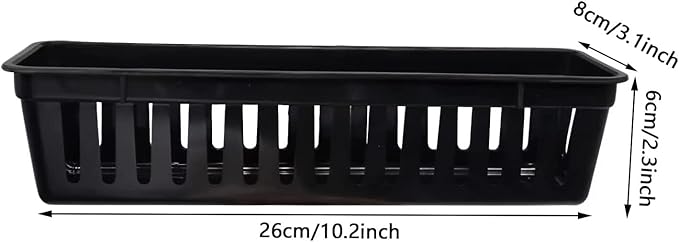 FEOOWV Classroom Pencil or Rubber Organizer Basket Trays, Office Supply Baskets Organization Trays for Home School Classroom Office 12 Pack (Black)