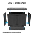 Outdoor Storage Box Small, Lockable 45 Gallon Deck Delivery Box Waterproof, Resin Patio Storage Bin for Pool Accessories Cushion Furniture, Garden Tools, UV-Resistant Outside Black