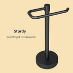 YUMORE Hand Towel Holder Stand Countertop Towel Rack Free Standing Towel Bar Hanger for Bathroom Kitchen Pro Matte Black