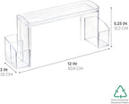 iDesign - 43130 Med+ Plastic High Rise Bathroom Medicine Cabinet Organizer, for Vanity, Prescriptions, Toothbrushes, Toothpaste, Accessories, Cosmetics, Toiletries, 12" x 3" x 5.25", Clear