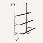 Amazon Basics Over-the-Door Towel Rack with Hooks, 19.3W x 6.6D x 24.8H inch, Black