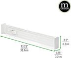 mDesign Expandable Kitchen Drawer Divider with Foam Ends, Adjustable Drawer Dividers with Strong Secure Hold, Dividers Lock in Place to Organize Drawers - Ligne Collection - 8 Pack - White