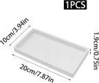 8 Inch Marble Bathroom Tray for Counter Silicone Vanity Perfume Soap Dispenser Decorative Tray, Marble Color