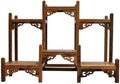 NWFashion Chinese Wooden Assemble Display Stand Symmetric Short Floor Curio Cabinets Shelf (1)