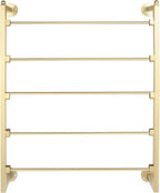Wall Mounted Scarf Rack, 5-Tier Metal Scarves Towels Rack Wall Display Silk Ribbon Storage Organizer Gold Hijab Hanger for Flower Shop Retail Store (Gold)