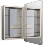 Kohler 35570-BNL Verdera® Framed Bathroom Medicine Cabinet with Mirror, Rectangular Design, Mirrored Interior, Adjustable Glass Shelves, Rustproof, 22 in. W x 34 in. H, Brushed Nickel
