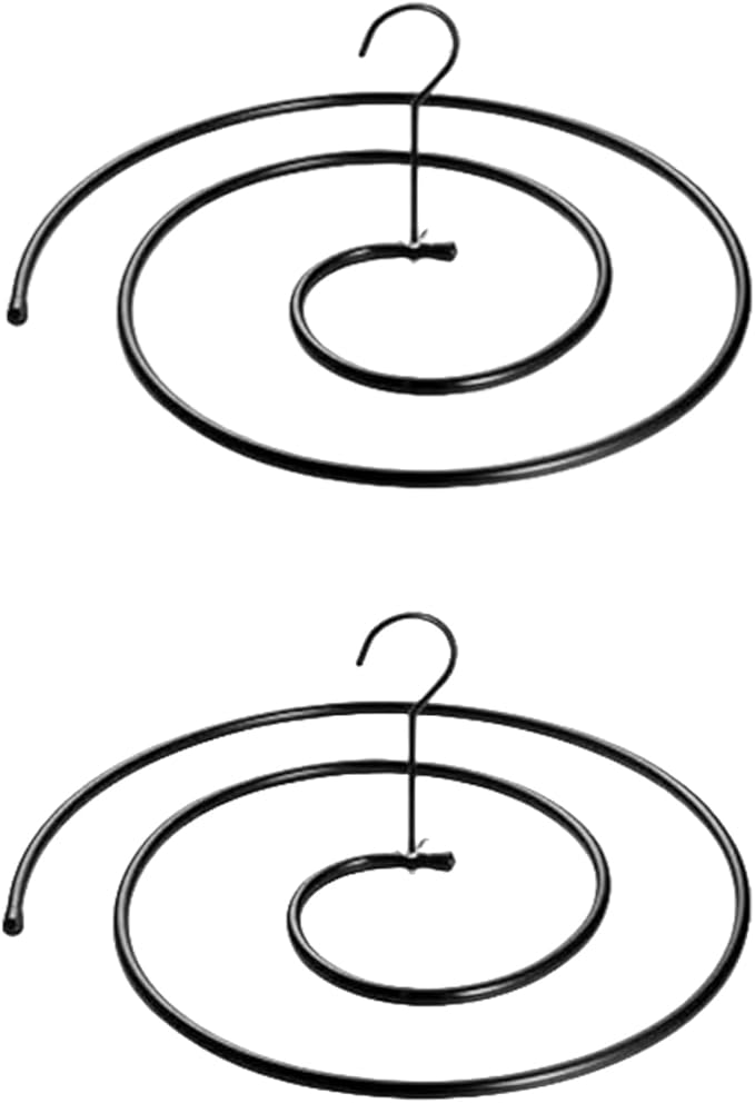 2Pack Spiral Sheet Hanger Steel Clothes Drying Rack Space Saving Sleek Metal Solid Thick Hangers for Bedspreads Mattresses Sofa Covers Capes Quilt Laundry Black