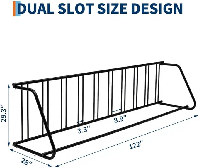 Commercial Grid Floor Bike Rack, Sigle-Side 10-Bike Rack 122" L,Grid Bikes Racks In Ground, Bicycle Floor Parking Stand, for Garages, Stores, Schools & Universities Power Coated Steel