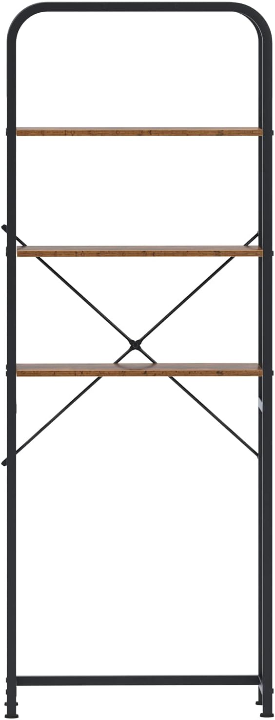 SogesHome 4-Tier Over Toilet Storage Shelf, Bathroom Space-Saving Storage Shelf Over Washer, Wood Shelves for Small Rooms & Laundry, Vintage Brown