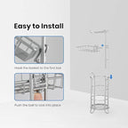 Toilet Paper Roll Holder Stand Bathroom Tissue Holders Free Standing with Middle Shelf Storage Reserve Mega Rolls/Phone/Wipe-Gray
