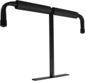 Homoyoyo Ceiling Mounted Garage Hanging Storage Rack with Double-sided T-hooks, Steel Bike and Fishing Rod Holder for Overhead Organization and Kayak Display, Black