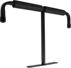 Homoyoyo Ceiling Mounted Garage Hanging Storage Rack with Double-sided T-hooks, Steel Bike and Fishing Rod Holder for Overhead Organization and Kayak Display, Black