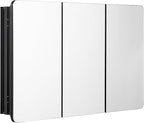 VEVOR Medicine Cabinet, 25.5 x 40 inch, Medicine Cabinet for Bathroom with Mirror, Aluminum Frame Bathroom Wall Cabinet, 4-Layer Adjustable Shelves, Recessed & Wall-Mounted Installation