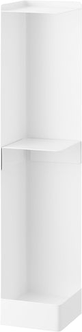 Yamazaki Home Tower Supplies Organizer-Slim Rolling Bathroom Storage, Toilet Paper Stocker with Adjustable Shelf - Steel -