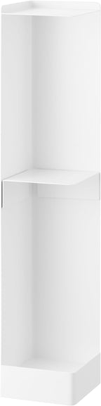 Yamazaki Home Tower Supplies Organizer-Slim Rolling Bathroom Storage, Toilet Paper Stocker with Adjustable Shelf - Steel -