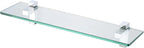 KES Bathroom Shelf Tempered Glass Shelf, 20 Inch Rectangular Glass 8mm-Thick Extended, Wall Mount Polished Chrome, BGS3201