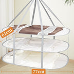 2PCS Hanging Drying Rack Foldable Sweater Clothes Dryer Flat Mesh Large Portable Fixed Windproof for Home, Dormitory and Bathroom 3 Tier
