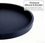 Silicone Bathroom Tray - 9-Inch Round Vanity Tray, Suitable for Candles, Perfumes, Soap Dispensers Black