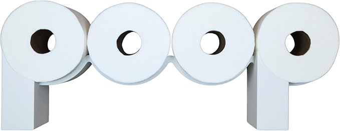 The Original Poop Toilet Paper Holder - Functional and Fun! Bathroom Wall Decor & Toilet Paper Shelf Storage Rack - Shorty P