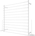 Heavy Duty Iron Ribbon Organizer Rack Wall Mounted, 12-Rod Modern Metal Craft Organizer for Ribbons, Wrapping Paper, Vinyl Rolls, Space Saving Storage Rack for Florist, Home (White)