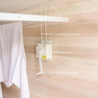 Ceiling Mounted Pulley Drying Rack – Compact Aluminum Clothesline with Mesh Shelf – Ideal for Small Laundry Rooms or Balcony´s (39.5" x 23.6")