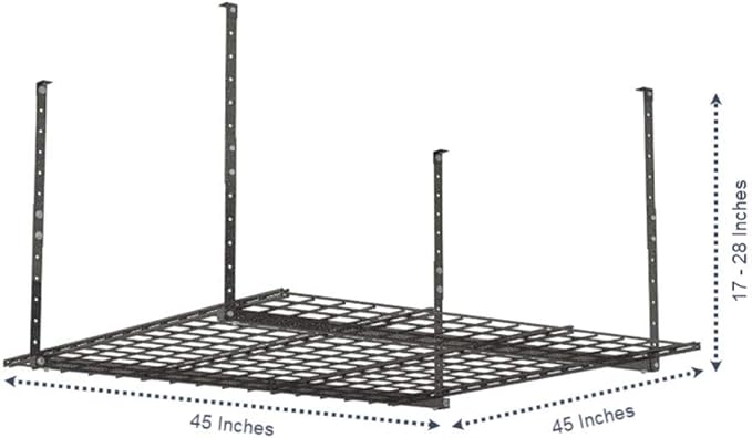 Hyloft 00625 45-Inch x 45-Inch Overhead Steel Garage Storage System & Rack,Hammertone