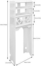 4-Tier Over The Toilet Storage Cabinet, Bathroom Organizer Toilet Shelf Organizer Freestanding Bathroom Space-Saving Storage Cabinet for Bathroom, Laundry