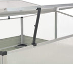 Modern Anthracite Greenhouse with Polycarbonate Panels, Galvanized Steel Frame for Outdoor Herb, Vegetable, and Flower Gardening