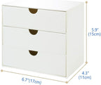 3-Drawer Vanity Organizer, Compact Storage Organization Drawers Set for Cosmetics, Dental Supplies, Bathroom, Dorm, Desk, Countertop, Office Mini Size