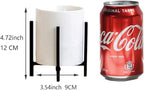 Kitchen Utensil Holder,White Ceramic Silverware Caddy With Golden Metal Frame Chic & Modern Kitchen Cooking
