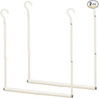STORAGE MANIAC Adjustable Closet Rod Hanging Clothes Heavy Duty Closet Extender Hanging Rod Space-Saving Clothes Hanging Bar Double Closet Hanging Rod Hanging Closet Organizer Closet Bar,2 Pack White