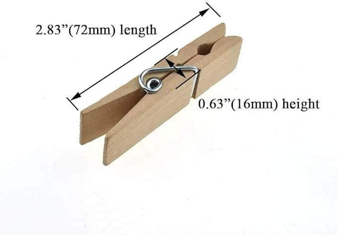 HAHIYO Wooden Clothes Pins Clothespins Extra Wide Do NOT Fall Apart 2.83 inches Length 28 Pack Sturdy Strong Springs No Rust No Discoloration for Laundry Craft Food Opened Bags