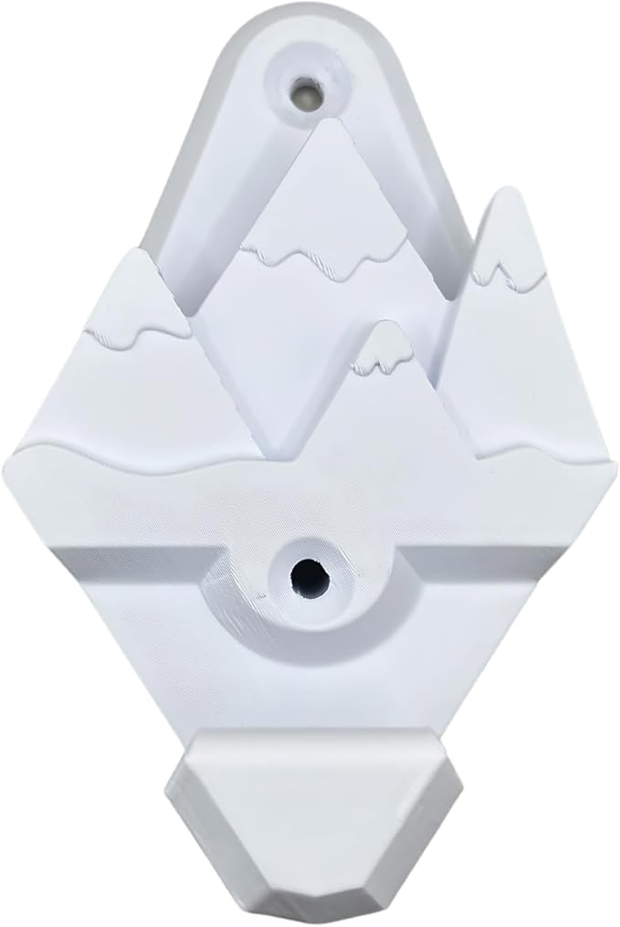 Snow Ski Wall Mount, Snow Skis Rack, Space Saver, Universal Ski Wall Mounts, Winter Sports Storage (True White)