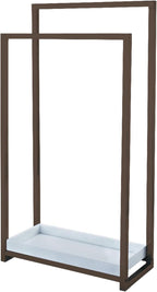 Kingston Brass SCC8265 Pedestal 2-Tier Steel Construction Towel-Rack with Wooden Case, Oil Rubbed Bronze