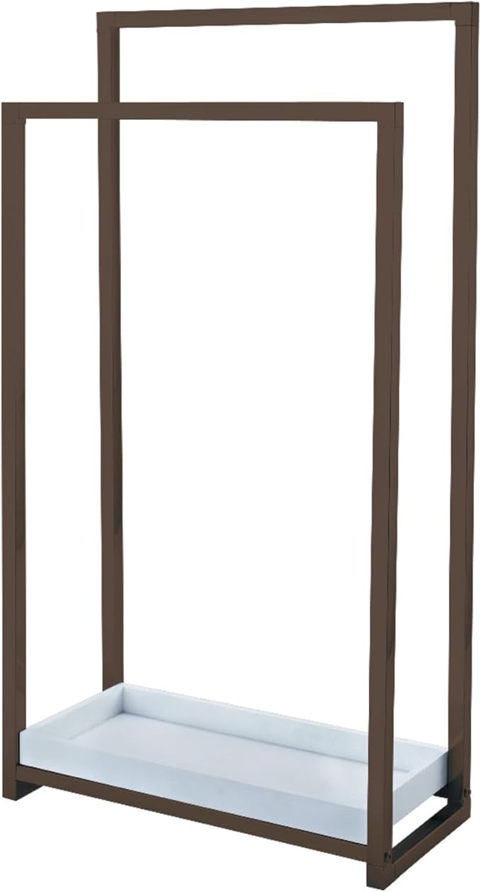 Kingston Brass SCC8265 Pedestal 2-Tier Steel Construction Towel-Rack with Wooden Case, Oil Rubbed Bronze