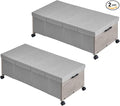 Under Bed Storage with Wheels, Bigger Size, Under Bed Drawers Heavy Duty, 2 Packs, Wooden Under Bed Storage Containers Organizer, Metal Frame, Patented Design