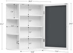 Iwell Bathroom Medicine Cabinet with Mirror, Bathroom Wall Cabinet with 2 Adjustable Shelves & 6 Open Shelves, Medicine Cabinet Organizer, Bathroom Cabinet Wall Mounted, White