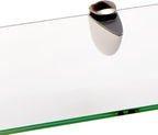 Spancraft Glass Sparrow6x18-Brushed Steel Sparrow Bent Glass Shelf, Brushed Steel Bracket, 6" x 18"