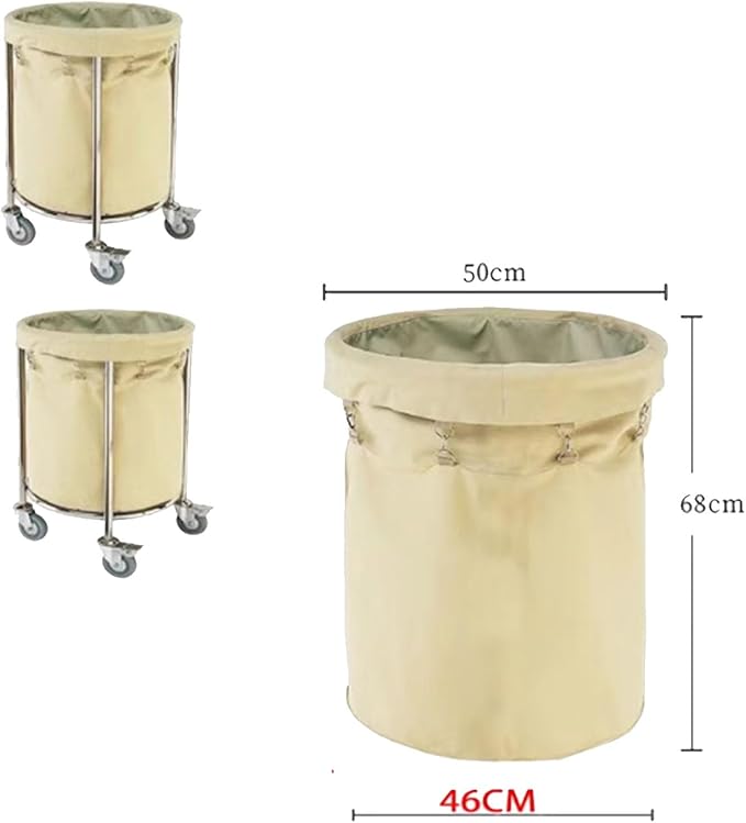 Removable Liner Bag Replacement for Round Laundry Cart Or Rolling Laundry Basket, Oxford Cloth Storage Bags, Canvas Bags for Laundry Cart 50x68cm/57x68cm(50x50x68cm)