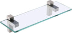 KES Bathroom Shelf, Tempered Glass Shelf 14 Inch 8MM-Thick Wall Mount Rectangular, Brushed Nickel Bracket, BGS3201S35-2