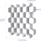 Poeland Drawer Divider Organizer Adjustable DIY Grid Honeycomb Drawer Divider for Underwear Belt Scarf Socks Gray