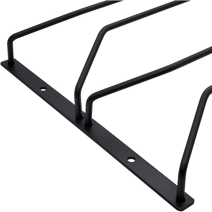 9.6-Inch Wine Glass Rack - Under Cabinet Stemware Wine Glass Holder Glasses Storage Hanger Metal Organizer for Bar Kitchen Black (2 Rows, 1 Pack)