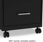 Staples 2-Drawer Vertical File Cabinet, Letter Size Documents, Lockable & Mobile, 18" D x 14" W x 26.3" H, Black