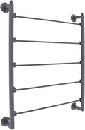 Scarf Organizer Wall Mounted, 5-Tier Scarf Display Rack, Metal Spiral Scarf Holder Belt Pants Hijab Hanger for Clothing Retail Store Home, 23.6" x 3.9" x 29.5"(Black)