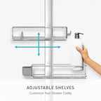 simplehuman Adjustable Shower Caddy, Stainless Steel and Anodized Aluminum