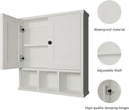 WPC Bathroom Cabinet Wall Mounted with Adjustable Shelf,Medicine Cabinet Organizer for Bathroom and Laundry, White
