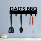 Generic Personalized BBQ Cooking Utensils Wall Hooks Rack for Dad Custom Grilling Tool Organizer Barbecue Tool Metal Storage Holders Grill Cutlery Hanger Father's Day Utensils Hanging Hooks (Style 2)