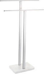 KES Standing Towel Rack for Bathroom with Marble Base, 2-Tier Towel Rack Stand for Floor, SUS304 Stainless Steel Polished Finish, BTH217