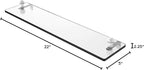 Allied Brass MA-1/22 Mambo 22 Inch Vanity Beveled Edges Glass Shelf, Matte White