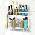 DINEST 2 Tier Over The Toilet Storage Shelf, Anti Resistant Bathroom Shelf Over Toilet Organizer, Multifunctional No Drilling Above Toilet Storage with Wall Mounting Design(White)